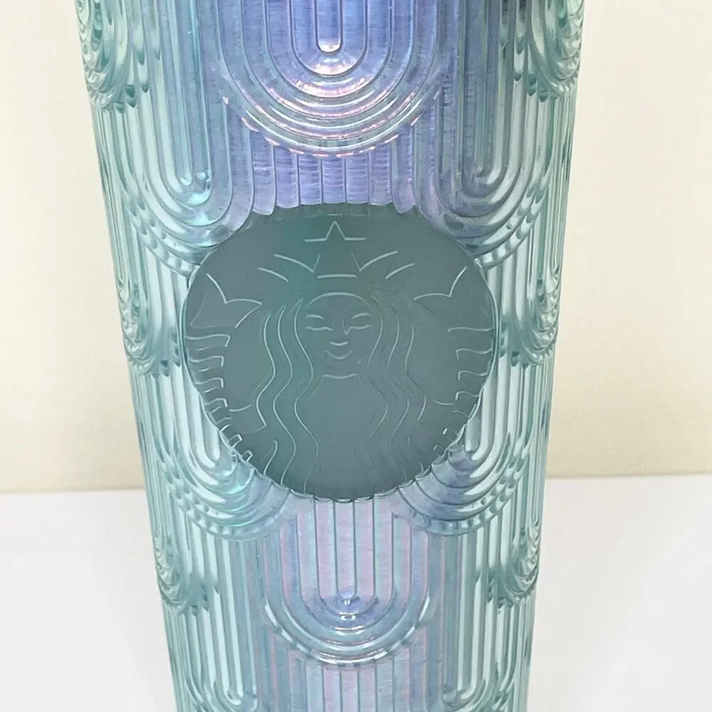 Starbucks Spring Iridescent Mermaid Scales Grid Tumbler 24oz Venti 2022